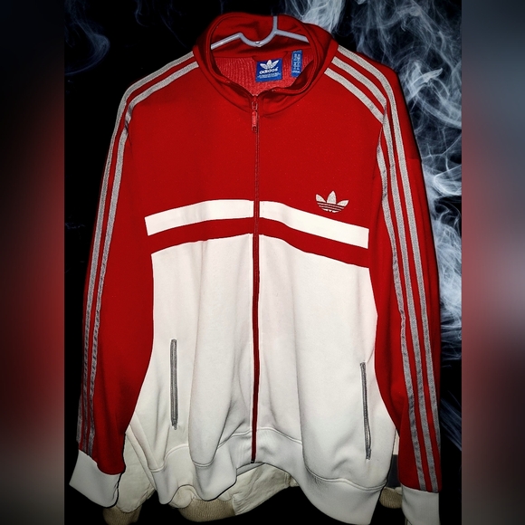 adidas Other - Very Rare Vintage Adidas Bb Red and White Firebird Windbreaker New Cond.Mens 2XL
